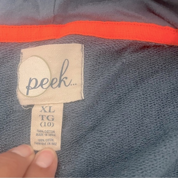 Peek Girls Floral Print Zip Up Hooded Jacket Size XL (10) Black/Light Blue - Picture 5 of 10